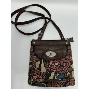 Fossil Key-Per crossbody Purse Handbag Floral Small Boho Hippie Artsy Retro